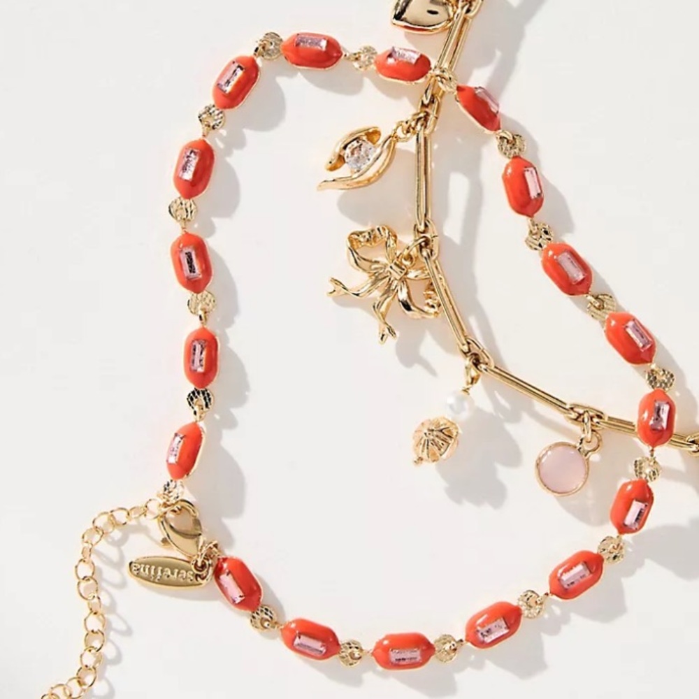 NWT Anthropologie Beaded Charm Ankle bracelet